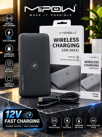 MPOW FAST WIRELESS CHARGING POWER BANK 10000 MAH 12V