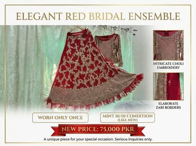 Beautiful Red Bridal Lehnga for Sale – Worn Once