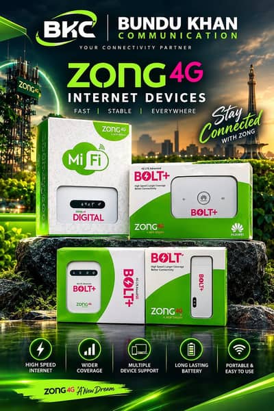Zong 4G WiFi Unlock Devices USB | Bolt+ | MiFi High-Speed Internet