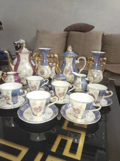 japani tea set blue
