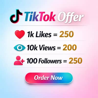 TikTok service Pakistan likes, views, followers, Available