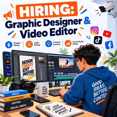 Graphic Designer & Video Editor Required – Full Time Office Job