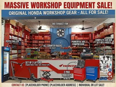 Complete Honda Workshop Setup Equipment Sale | Lifters, Compressor, To