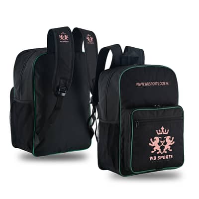 WB Black Backpack | Sports Bag | Shoulder Bag