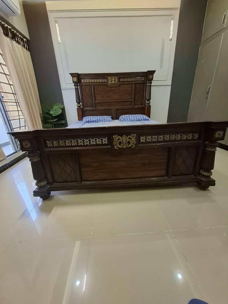 Sheesham Bed set with wardrobe 3