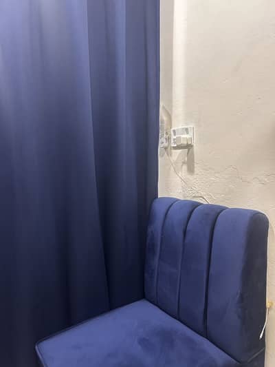 4 pc single seater sofa blue color velvet covers