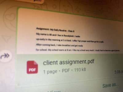 Lap top assignment work