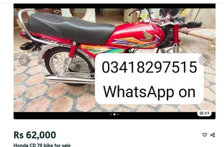 Honda CD 70 bike for sale