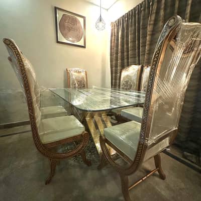 Sheesham wood 6 chair dining table