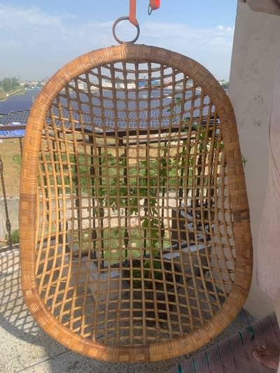 Cane Hanging Swing Chair (Jhoola) – Handmade Rattan, Without Stand