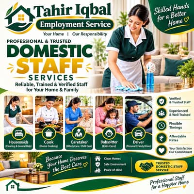 House Maids/Babysitter/patient care /Nurse Staff/Driver/Chef/Cook