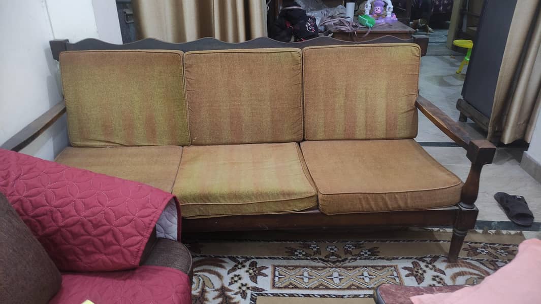 wooden sofa - 5 seater - sofa set 1