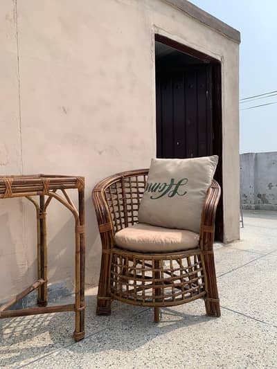 Cane Furniture Set – Bed, Chairs, Table & Plant Stand