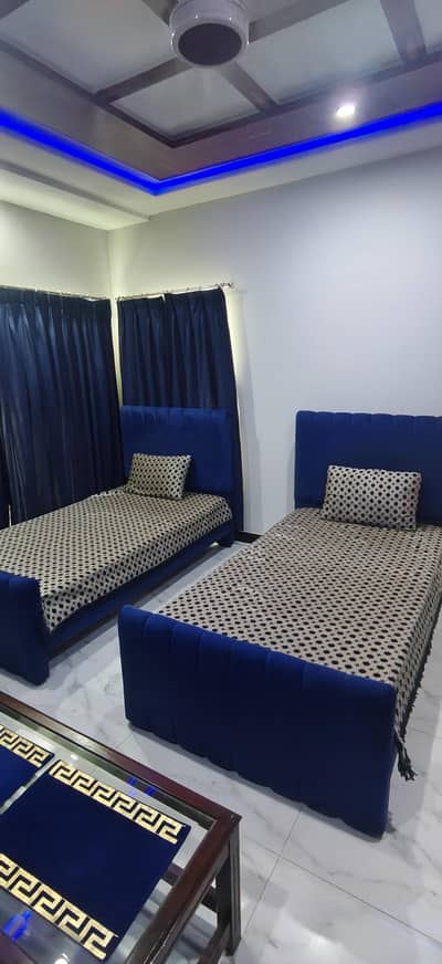 blue velvet beds single 2pcs