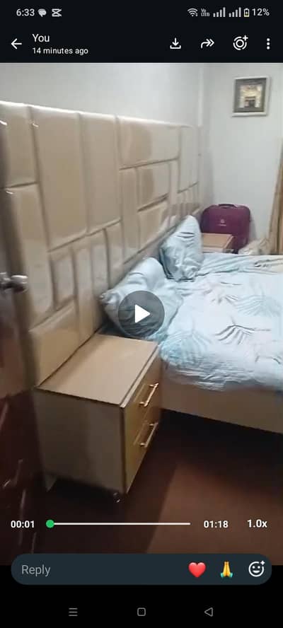 Bed with 2 siders/ 3 door Wardrobe/ 2 door divider/ large Dressing