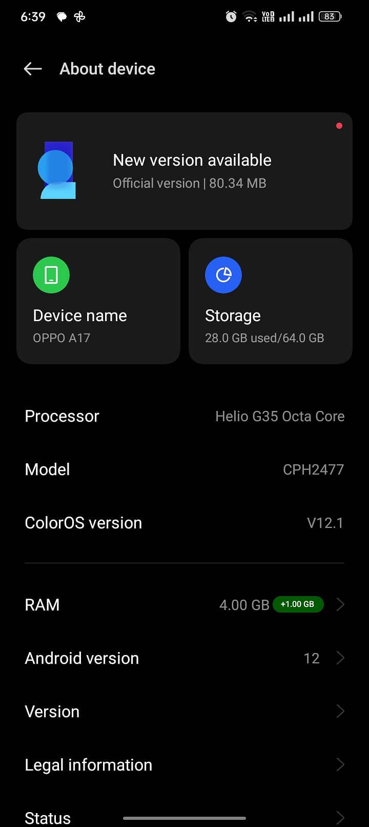 OPPO A17 7