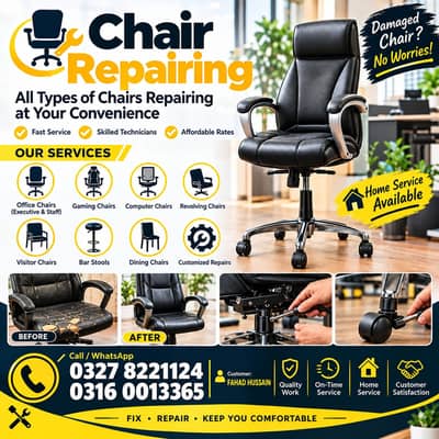 Revolving Chair /Office chair Repairing/ Gaming Chair Repair services