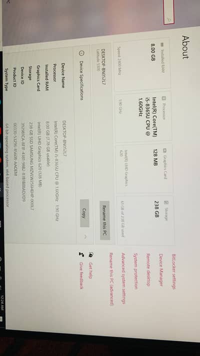 Dell latitude 5300 i5  8th generation 8/256