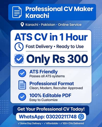professional cv maker karachi-Ats CV In one hour Rs_300