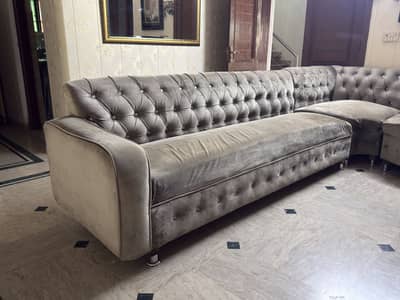 Velvet sofa set