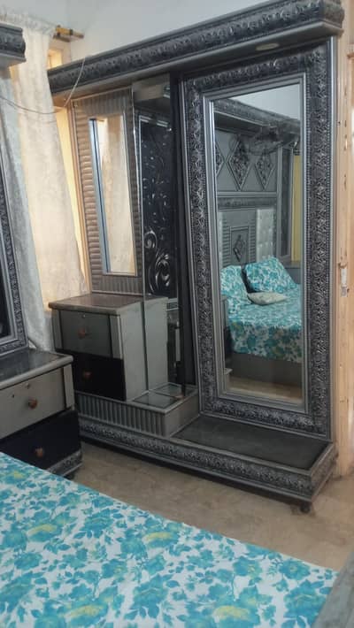 Bed room set with Matters, side Table,Three door cabinet and Drecing