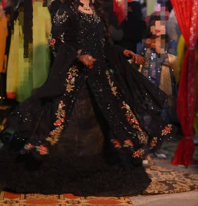 Black Fancy Sharara Maxi Party Wear