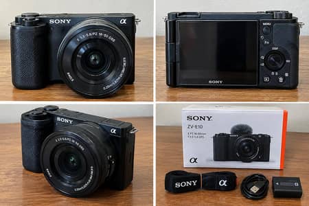 Sony Zv-E10 camera with Kit lens and Sandisk Ultra Memory card