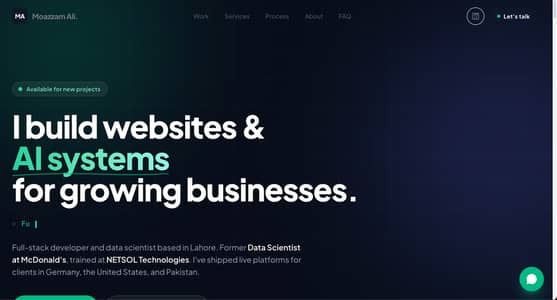 Full Stack Developer – Website, AI Chatbot, Dashboards