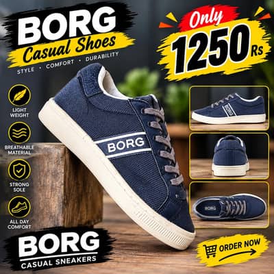 BORG Navy Blue Casual Sneakers