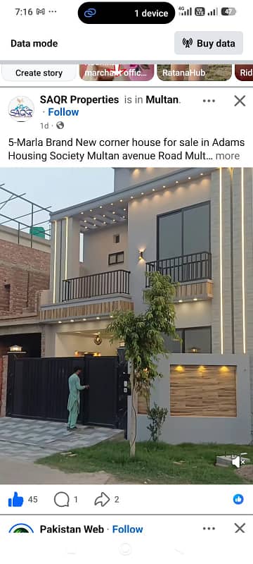 5 Marla Brand New Double Story corner House For Sale In Adams Housing Society Multan