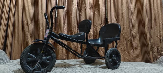 Kids Tricycle for Sale - Black 3-Wheel Baby Cycle with Back Support