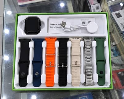 Premium 7-Strap Smart Watch with Amoled Display
