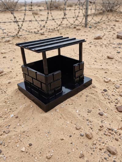 Handmade Miniature Black Brick Hut / Gazebo Model - Home Decor Showpie