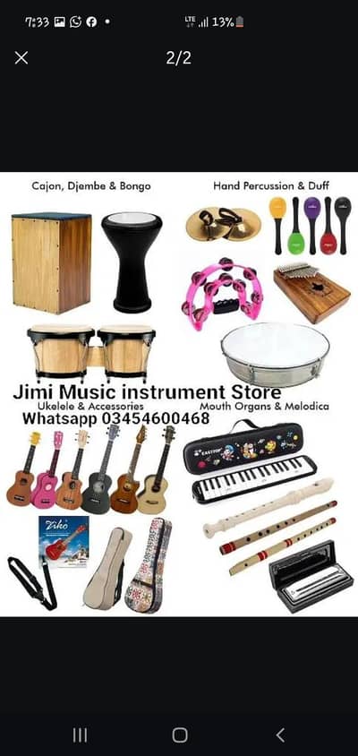 Dholak tabla harmonium dhol rubab guitar darbuka Ukulele