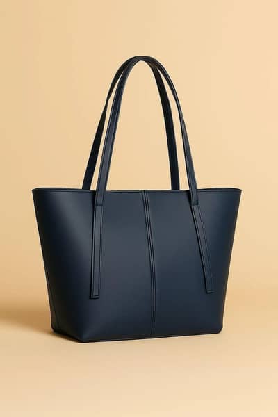 Blue Rexine Tote Bag for Women Daily Use
