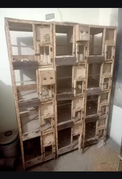 3 wooden cage 4 portion each for sale Rs 5500 Total 16500