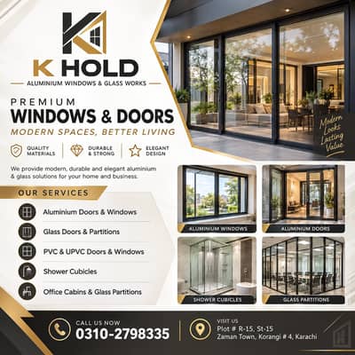 PVC Doors - Upvc Doors - Aluminium Windows - Glass partitions Cabins