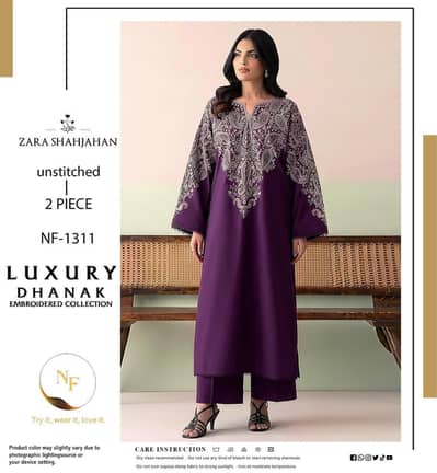 Zara Shahjahan Premium Dhanak 2PC Embroidered Winter Collection 2026