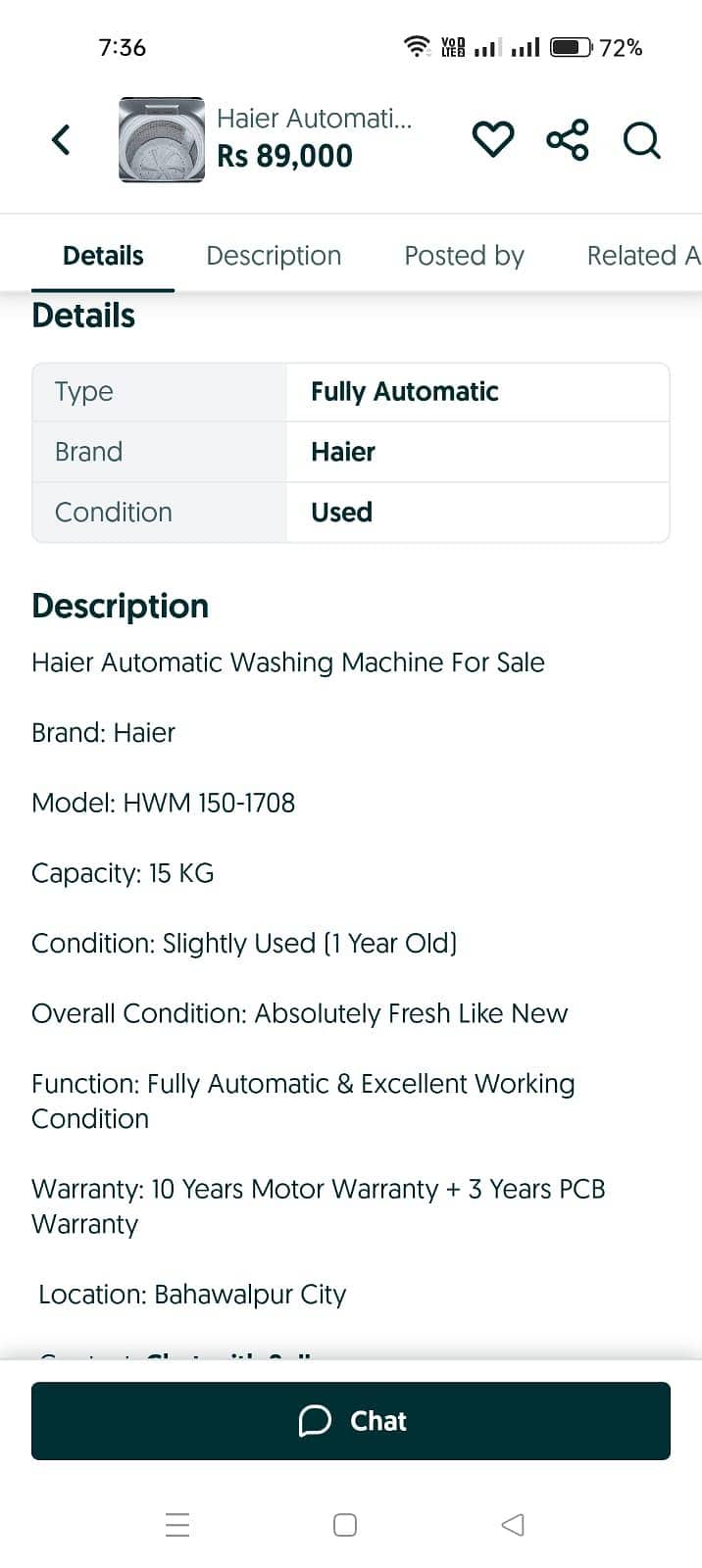 Haier Fully Automatic Washing machine 6
