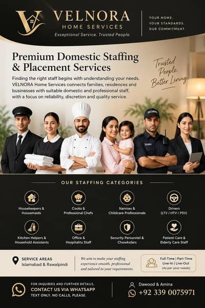 Domestic Staff & Job Placement Services | VELNORA