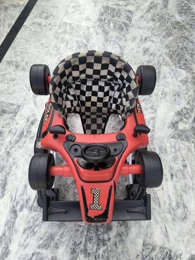 2-in-1 Formula 1 Race Car Baby Walker & Rocker - Excellent Condition