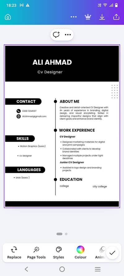 CV maker For online mobile