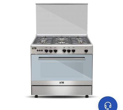 NasGas Cooking Range NG786 Single Door 5 Burner, Stainless Steel Body