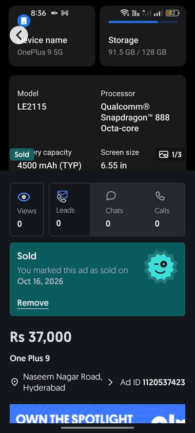 one Plus 9 mobile for sell
