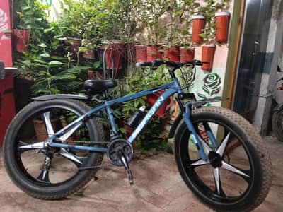 Heavy Fat Tire Bicycle with Front & Rear Gears and Disc Brakes