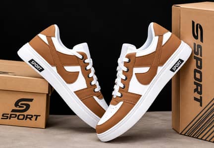 Stylish Men's & Boys Casual Sneakers Shoes – Black White & Brown White