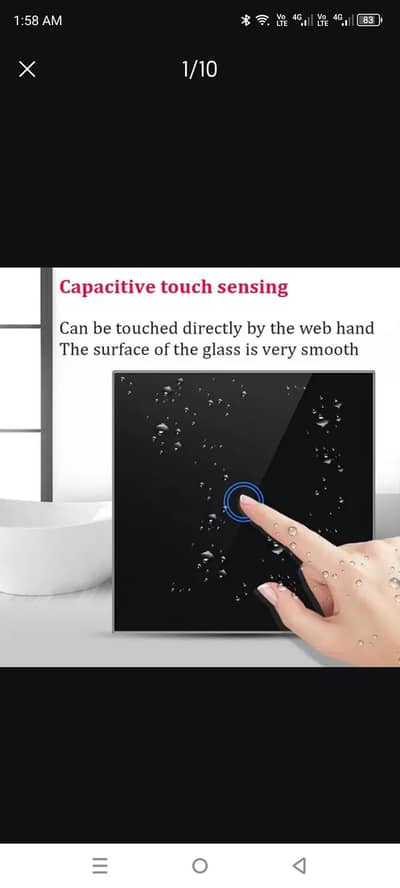 1-Gang Smart Home Wall Mount WiFi Switch APP Controlled Time