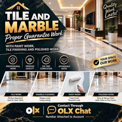 Tile Marble Fixing, Flooring & Paint Work