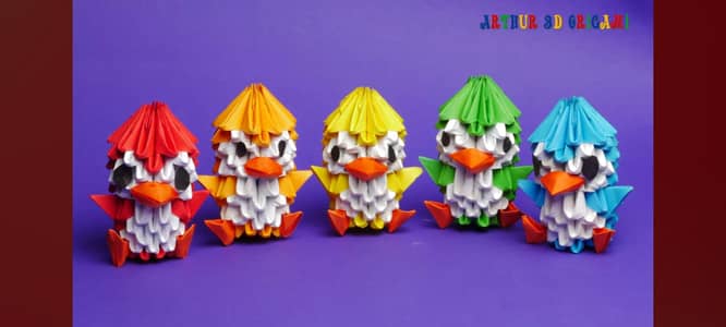 3d orgami pangoins