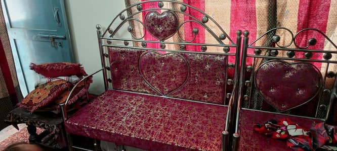 steel bed and sofa set